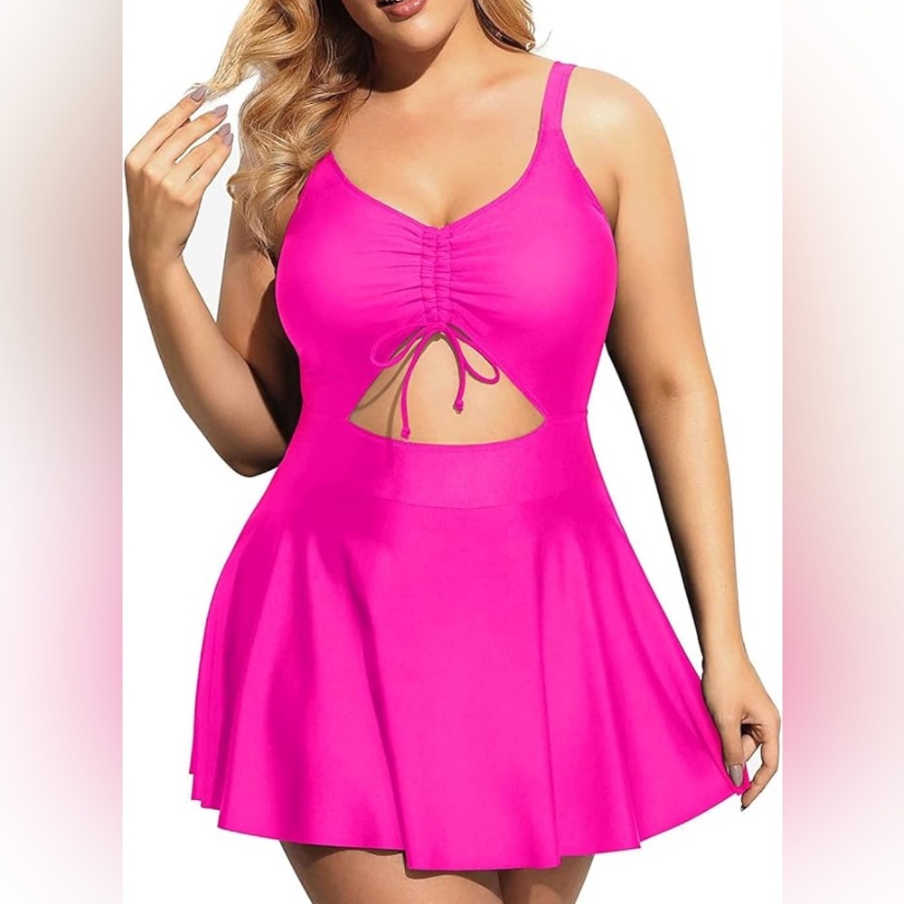 V-Neck Cutout Swimdress
